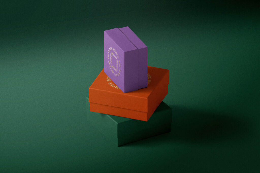 Front Sight of 3 Boxes Mockup