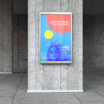 Front Sight of Advertising Poster Sign Mockup