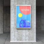 Front Sight of Advertising Poster Sign Mockup
