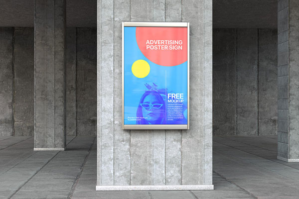 Front Sight of Advertising Poster Sign Mockup