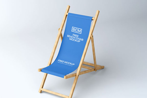 Front Sight of Beach Chair Branding Mockup