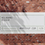 Front Sight of Billboard Mockup on Brick Wall