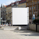 Front Sight of Billboard Mockup on Street