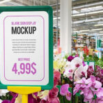 Front Sight of Blank Sign Display Mockup
