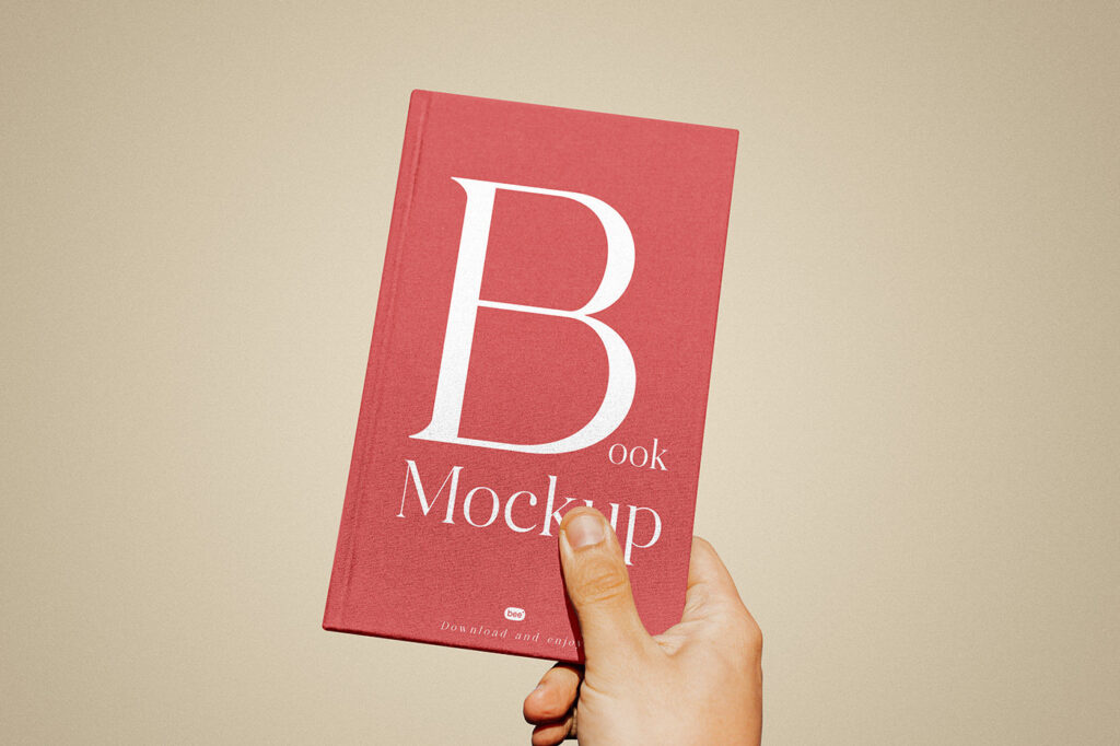 Front Sight of Book Cover Mockup in Hand