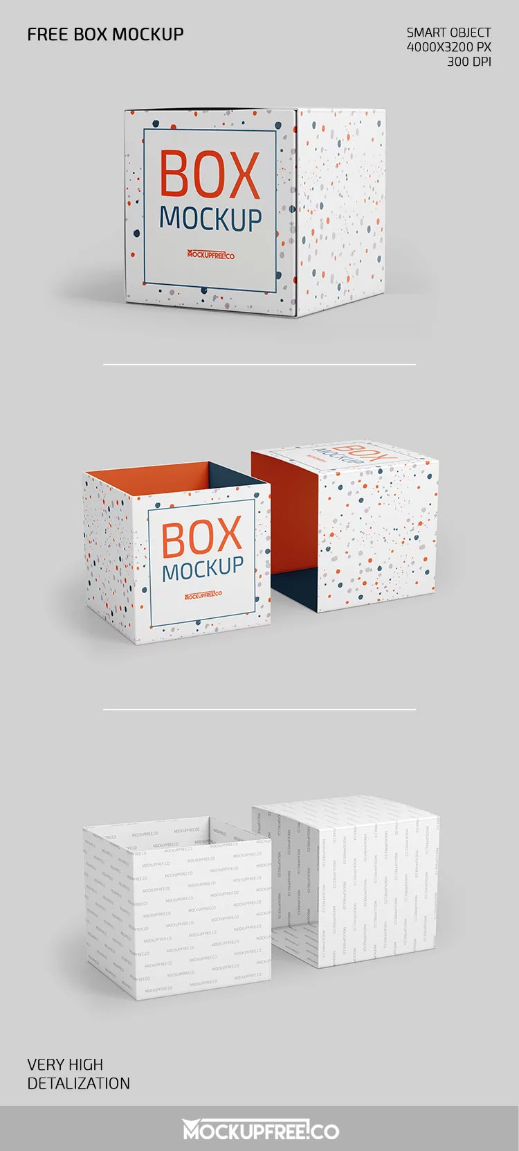 Free Front Sight of Box Mockup PSD Template