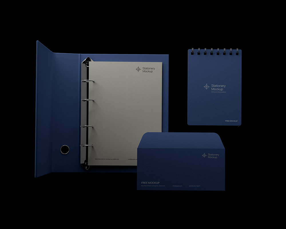 Front Sight of Branding Stationery Mockup with Binder
