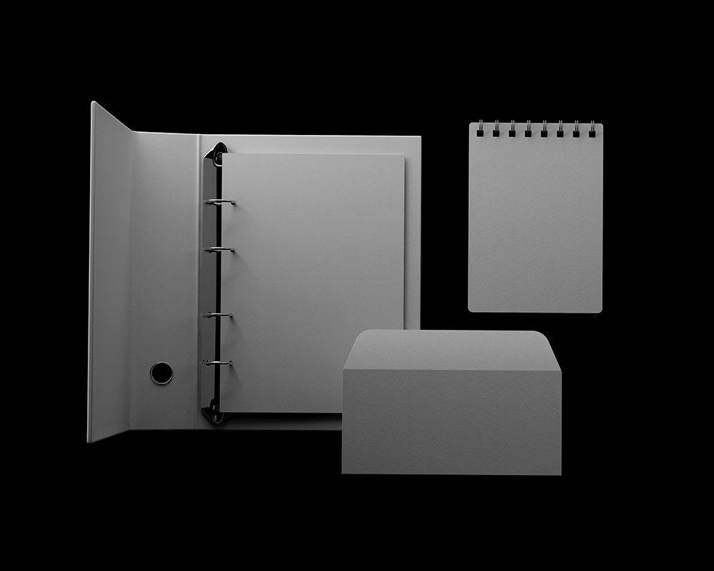 Front Sight of Branding Stationery Mockup with Binder