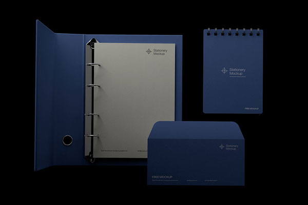 Front Sight of Branding Stationery Mockup with Binder