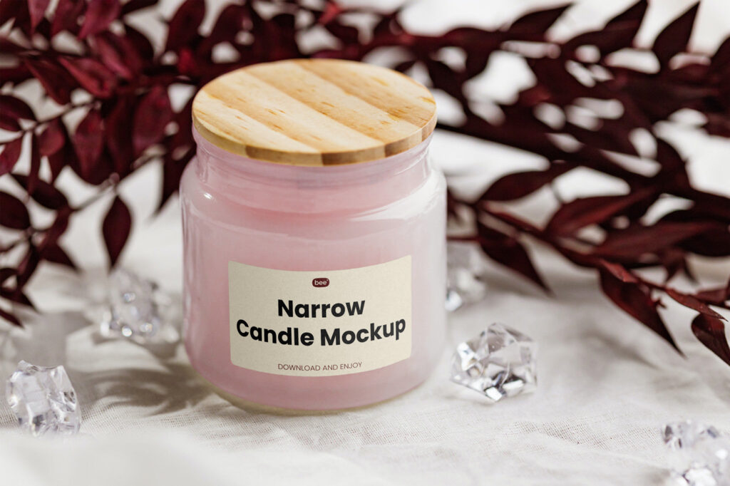 Front Sight of Candle Mockup with Wooden Cover