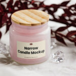 Front Sight of Candle Mockup with Wooden Cover