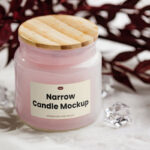 Front Sight of Candle Mockup with Wooden Cover