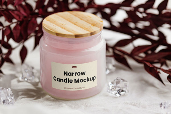 Front Sight of Candle Mockup with Wooden Cover
