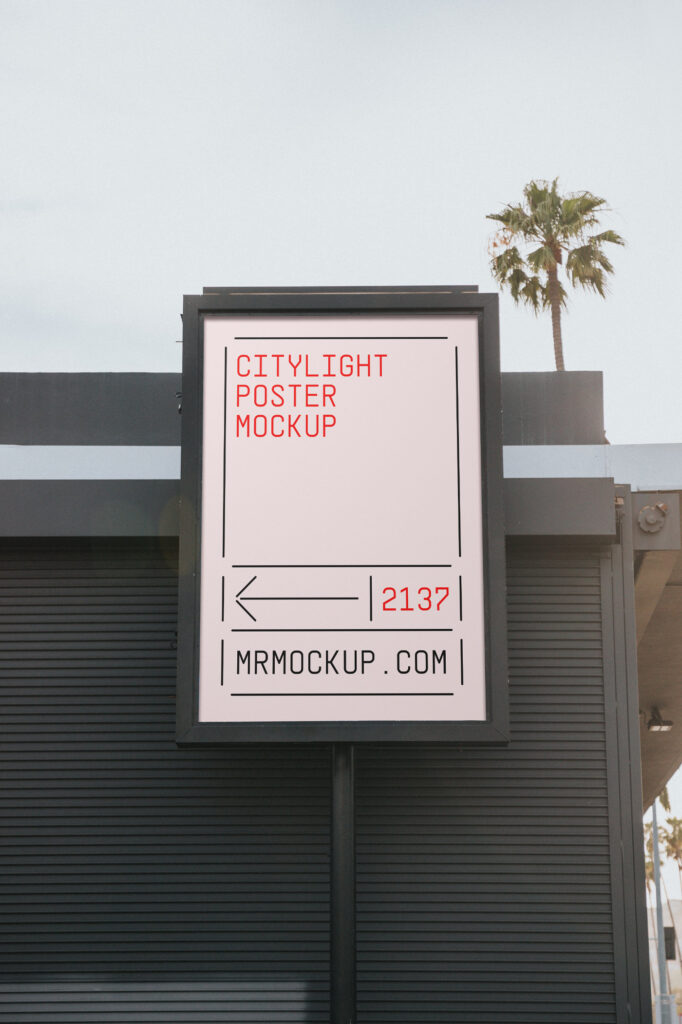 Front Sight of Citylight Poster Mockup