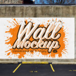 Front Sight of Concrete Wall Spot Mockup