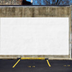 Front Sight of Concrete Wall Spot Mockup