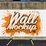 Front Sight of Concrete Wall Spot Mockup