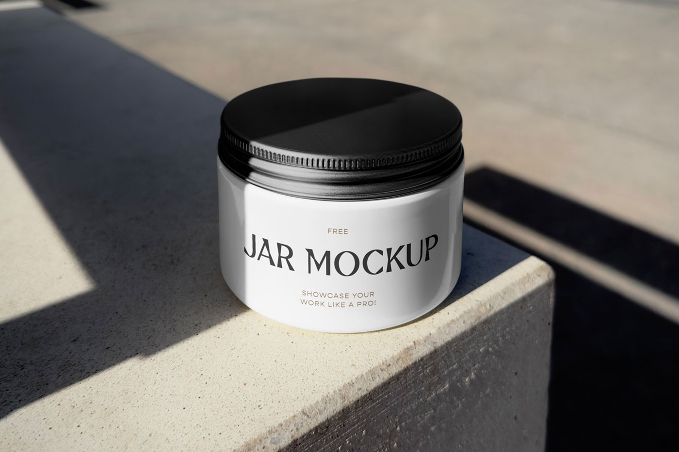 Free Front Sight of Cosmetic Jar Mockup PSD Template