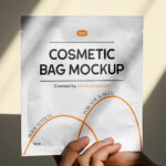 Front sight of Cosmetic Packaging Sachet Mockup