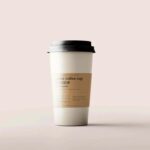 Front Sight of Disposable Paper Coffee Cup Mockup