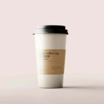 Front Sight of Disposable Paper Coffee Cup Mockup