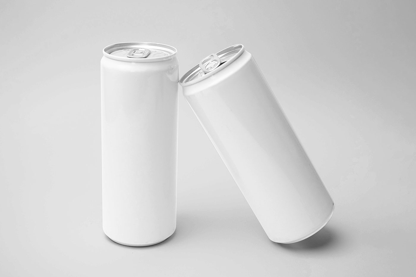 Free Front Sight of Double Aluminum Cans Mockup PSD Template