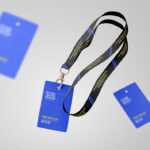 Front Sight of Floating Employee ID Card Holders Mockup