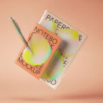 Front Sight of Floating Stationery Mockup with Pen