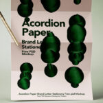 Front Sight of Folded Paper Mockup with Pen