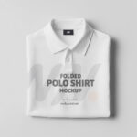 Front Sight of Folded Polo Shirt Mockup