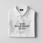 Front Sight of Folded Polo Shirt Mockup