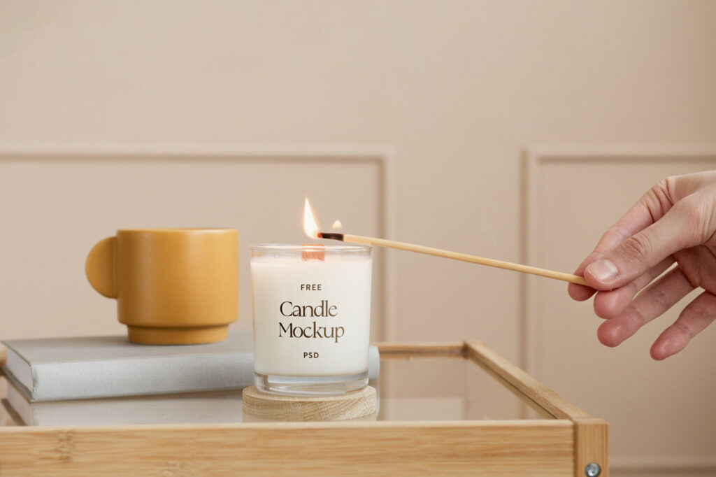 Front Sight of Fragrance Candle Mockup