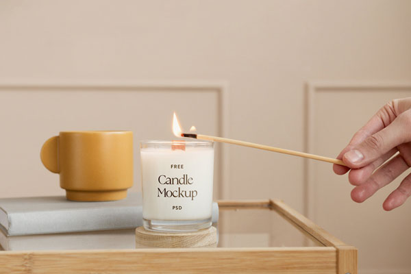 Front Sight of Fragrance Candle Mockup