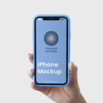 Front Sight of Hand Holding iPhone Mockup