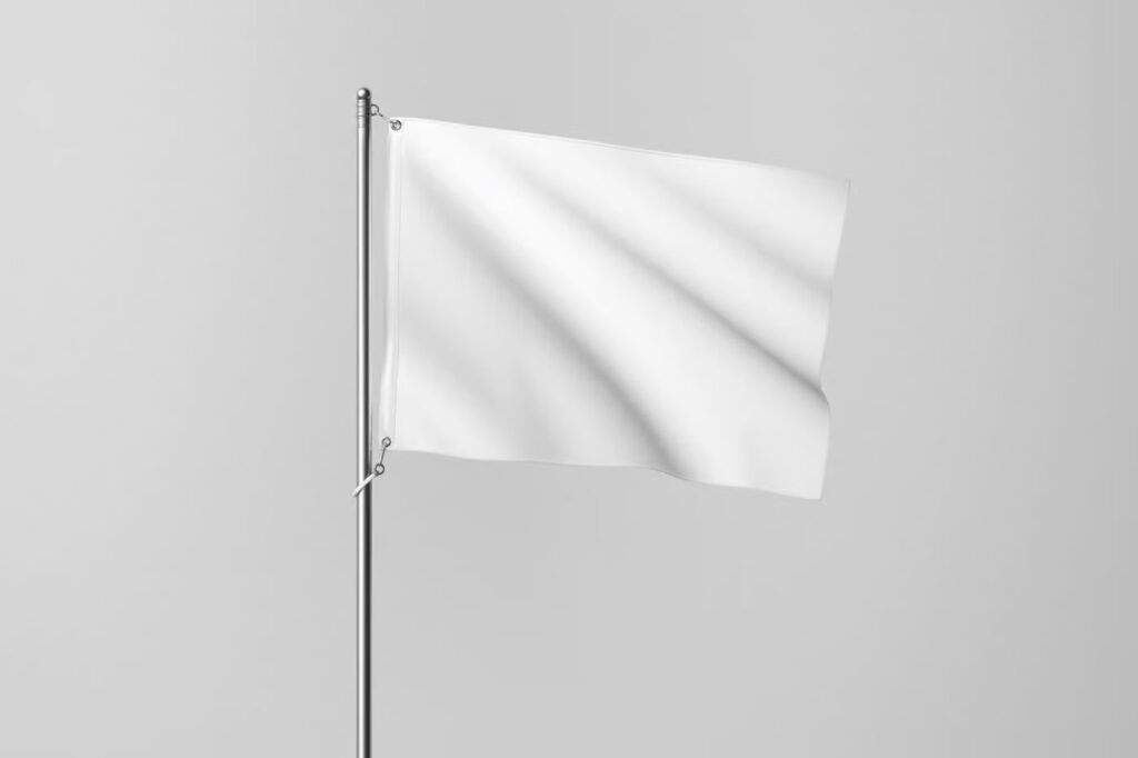 Front Sight of Horizontal Flag Mockup on Pole