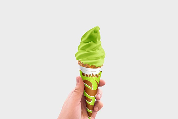 Front Sight of Ice Cream Cone Mockup