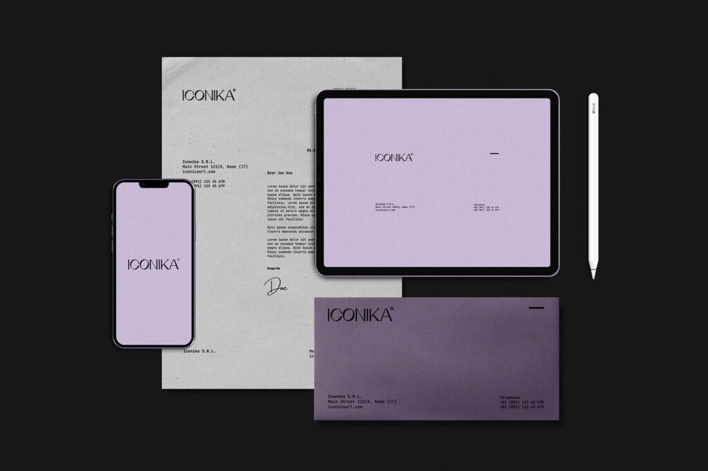 Front Sight of Iconika Branding Mockup