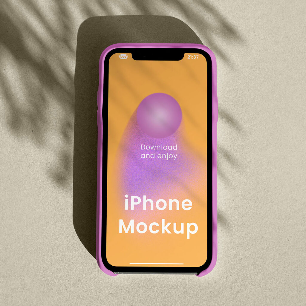 Front Sight of iPhone Mockup in Shadow