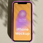 Front Sight of iPhone Mockup in Shadow