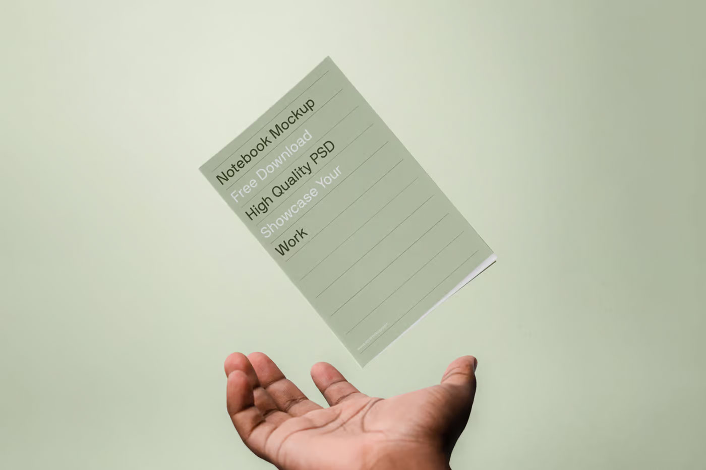 Free Front Sight of Levitating A5 Notebook Mockup PSD Template