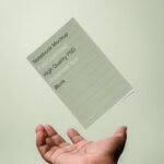 Front Sight of Levitating A5 Notebook Mockup