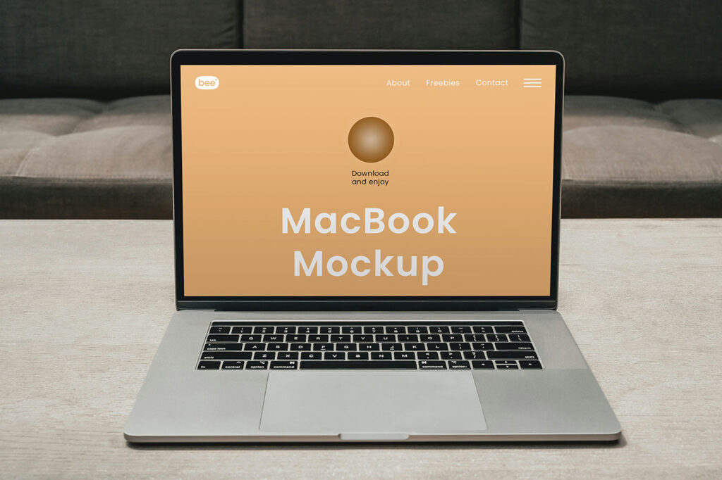 Front Sight of MacBook Display Mockup