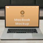 Front Sight of MacBook Display Mockup
