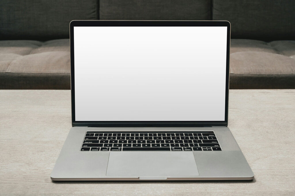 Front Sight of MacBook Display Mockup