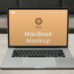 Front Sight of MacBook Display Mockup