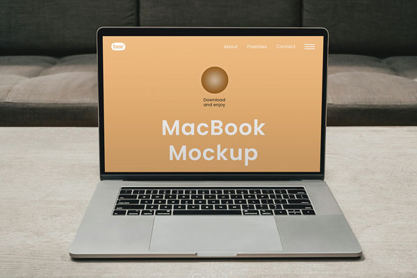 Front Sight of MacBook Display Mockup