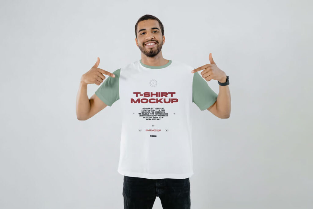 Front Sight of Man Wearing T-Shirt Mockup