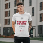Front Sight of Man with Tattoo Wearing T-Shirt Mockup
