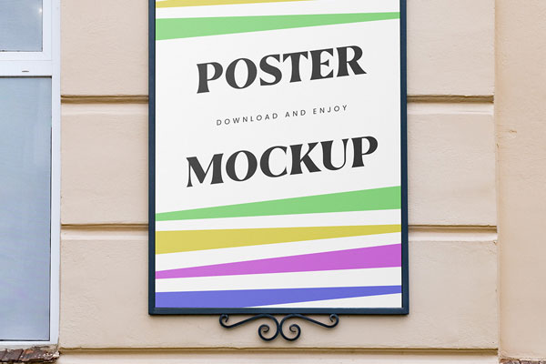 Front Sight of Metal City Poster Frame Mockup