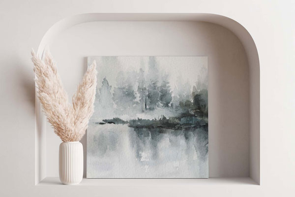 Front Sight of Minimalist Interior Canvas Mockup